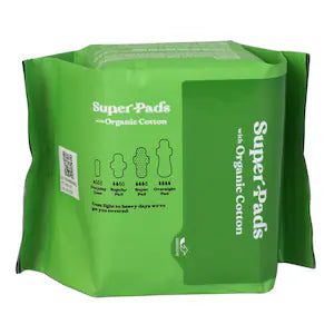 (5 pack, 40 count) B-Pure Super Pads Organic Cotton
