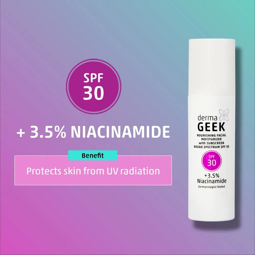 (3 pack) Derma Geek 30 SPF + 3.5% Niacinamide. 1.7 FL. OZ. (50 ml)