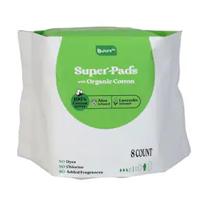 (5 pack, 40 count) B-Pure Super Pads Organic Cotton