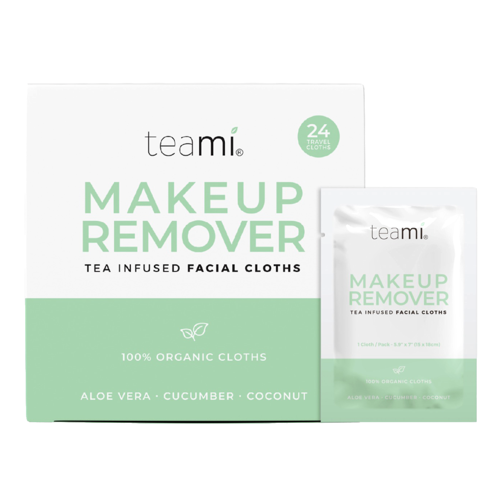 (24 count) Teami Makeup Remover 100% Organic Tea Infused Facial Cloths